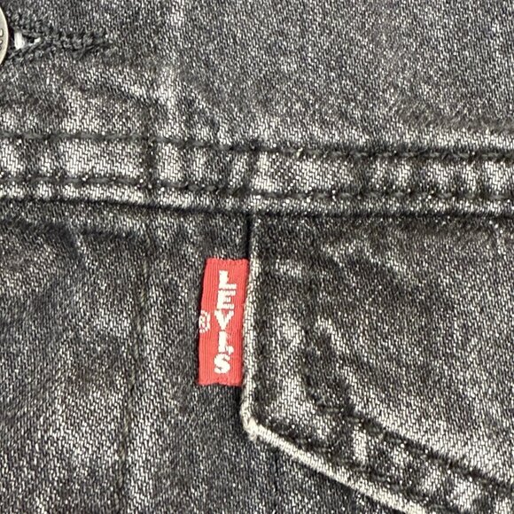 ✅LEVI'S Mens M Relaxed Trucker Jacket Premium Charcoal Gray Denim Inside Pockets - Picture 7 of 12